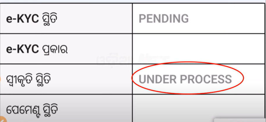 E-kyc status pending, approval status under process