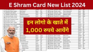 E Shram Card Money: अभी अभी ई श्रम कार्ड की नई लिस्ट आई इनके खाते में 1,000 रुपये आने शुरू नाम देखे | e Shram Card New List 2024