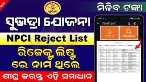 ଆସିଗଲା ସୁଭଦ୍ରା NPCI ରିଜେକ୍ଟ ଲିଷ୍ଟ | ଏମିତି ଠିକ ହେବ E - KYC Pending List | Subhadra NPCI Reject List