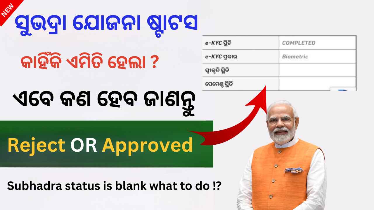 ସୁଭଦ୍ରା ଷ୍ଟାଟସ Blank ଅଛି କଣ କରିବେ : Subhadra status is blank what to do ⁉️| Subhadra yojana 4th phase