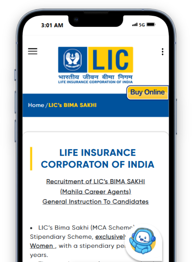 How to Apply for Bima Sakhi Yojana Online Using Your Mobile